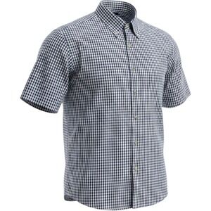 Hathaway Sport Mens 2XL Short Sleeve Gingham Button Down Shirt Navy Blue White